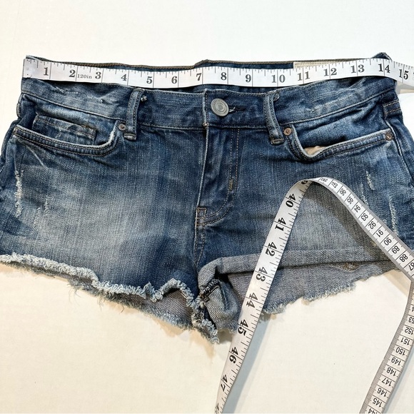 AllSaints LOWE Denim Cutoff Jean Shorts Low Rise Hot Pants, Size 26 - Picture 11 of 14